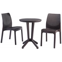 SET DA GIARDINO MOD. BISTRO IN RESINA EFFETTO RATTAN 3 PEZZI