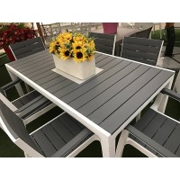 SET TAVOLO HARMONY FISSO + 6 POLTRONE GRIGIO