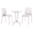 SET DA GIARDINO MOD. BISTRO IN RESINA EFFETTO RATTAN 3 PEZZI BIANCO