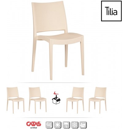 TILIA CHAIR SPECTO BEIGE  SET 4 PEZZI